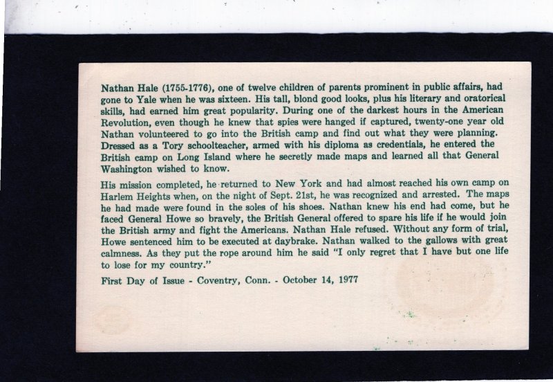 UX72 Nathan Hale, FDC ARDEE