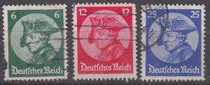 Germany 398-400 Mi 479-81 Used VF 1933 SCV $24.40