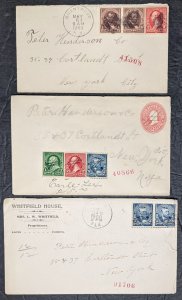 6 1890s small town registered covers 1st bureaus inc DPOs [y.76]