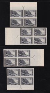 1935 Acadia Park 7c Sc 762 FARLEY imperf mint arrow blocks set NGAI (L6