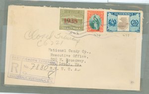 Guatemala  1938 Registered airmail to USA