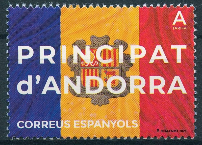 Spanish Andorra Flags Stamps 2021 MNH Flag & Coat of Arms Emblems 1v Set