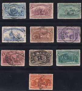 MOMEN: US STAMPS #230-239 USED VF LOT #78314