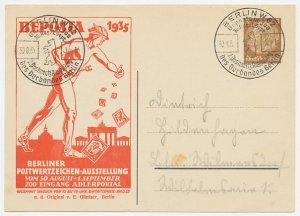 Postal stationery Germany 1935 Philatelic exhibition Berlin - Hermes - Stamps