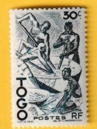 TOGO SCOTT#310 1947 30c EXTRACTING PALM OIL - MH