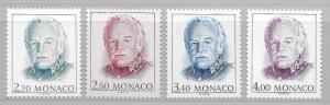 Monaco 1664, 66, 68, 71 Prince Rainier III part set MNH