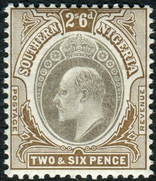 SOUTHERN NIGERIA-1906 286 Grey-Black & Brown (chalk surfaced paper) HEAD DIE A