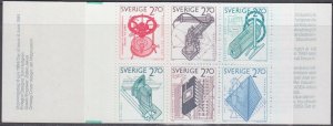 SWEDEN SC #1541a CPL MNH BOOKLET of 6 DIFF - VARIOUS SWEDISH PATENTS