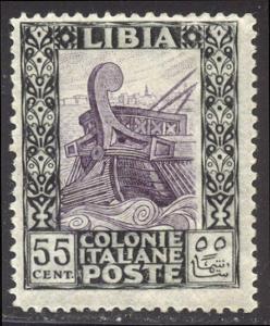 LIBYA SCARCE #56 Mint NH w/Cert - 1924 55c Black & Violet