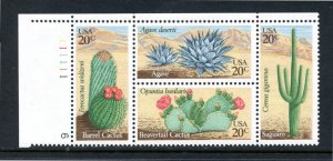 SCOTT  1942-45  DESERT PLANTS  20¢  PLATE BLOCK  MNH  SHERWOOD STAMP