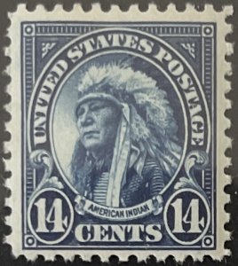 Scott #565 1923 14¢ American Indian flat plate perf. 11 MNH OG VF