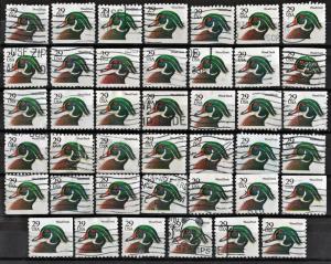 SC#2484 29¢ Wood Duck Single (1991) Used Lot of 41