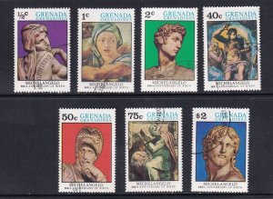 Grenada Grenadines #67-73 cancelled 1975 works by Michelangelo