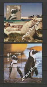 PENGUINS-GAMBIA #3563-4 S/S MNH
