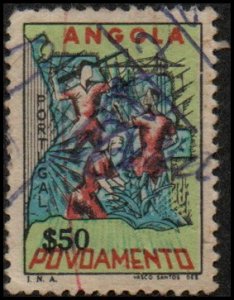 Angola RA22 - Used - 50c Map / Industrial & Farm Workers (1965)