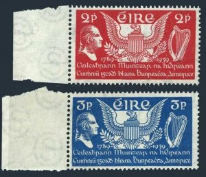 Ireland 103-104, MNH. Michel 69-70. US Constitution, 150th Ann. 1939.