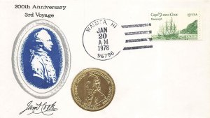1733 13c CAPTAIN COOK - Medallion cachet - U/O Waimea, HI cancel