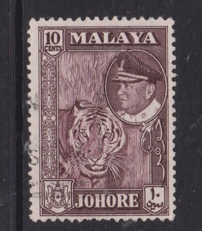 Malaysia Johore 1960 Tiger 10c Fine Used SG 160 VGC
