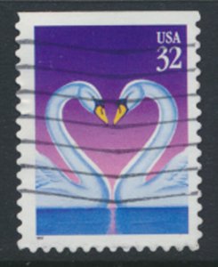 USA   SC# 3123  Love Swans   Used Top  Imperf 1997  as per scan         