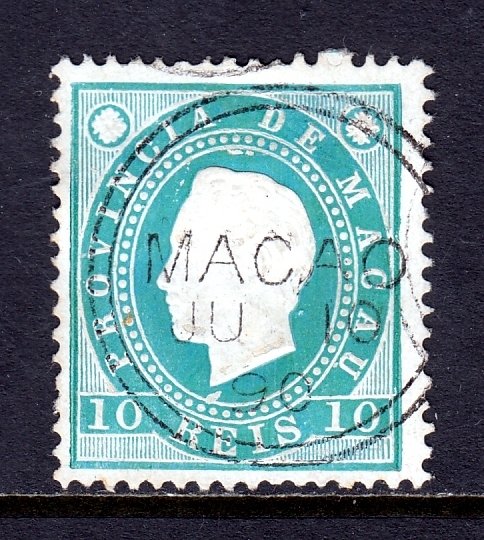 Macao - Scott #36 - Used - Thin specks on embossing - SCV $8.50