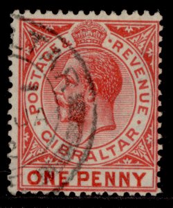 GIBRALTAR GV SG90, 1d carmine-red, FINE USED.