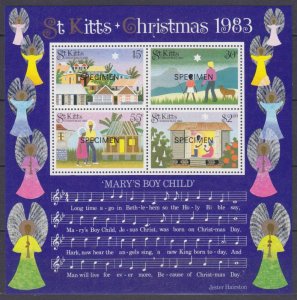 1983 St Kitts 122-25/B4 Christmas - overprint SPECIMEN