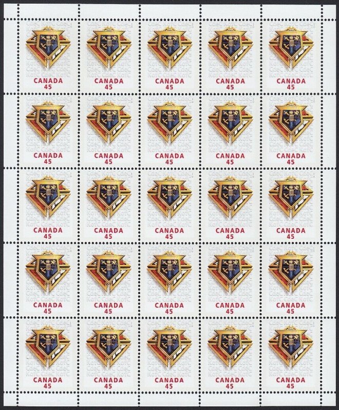 KNIGHT OF COLUMBUS = Sheet of 25 stamps Canada 1997 #1656 MNH