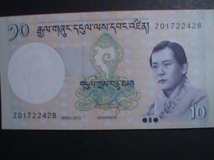 ​BHUTAN-2013- 10 NGULTRUM UNCIRCULATED CURRENCY-VF WE SHIP TO WORLD WIDE