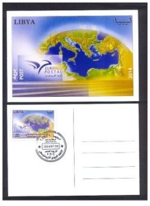 2014 - Libya- Libye- Euromed postal, Joint & common issue- Postcard 