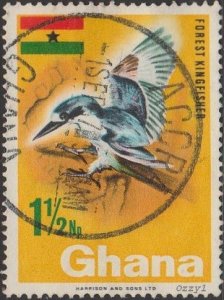 Ghana #287 1967 1-1/2np Forest Kingfisher USED-Fine-NH.