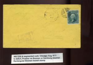 Scott #89 Washington Grill on Cover to Prussia with PSECert (Stock #89-cvr)