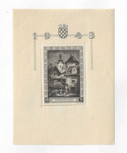 Croatia Sc #B40   18k + 9k  sheet of 1 OG/MH VF