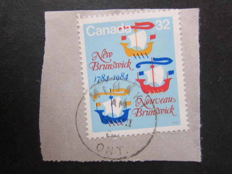 Canada #1014 CDS Cancel on paper Nice stamps {71}