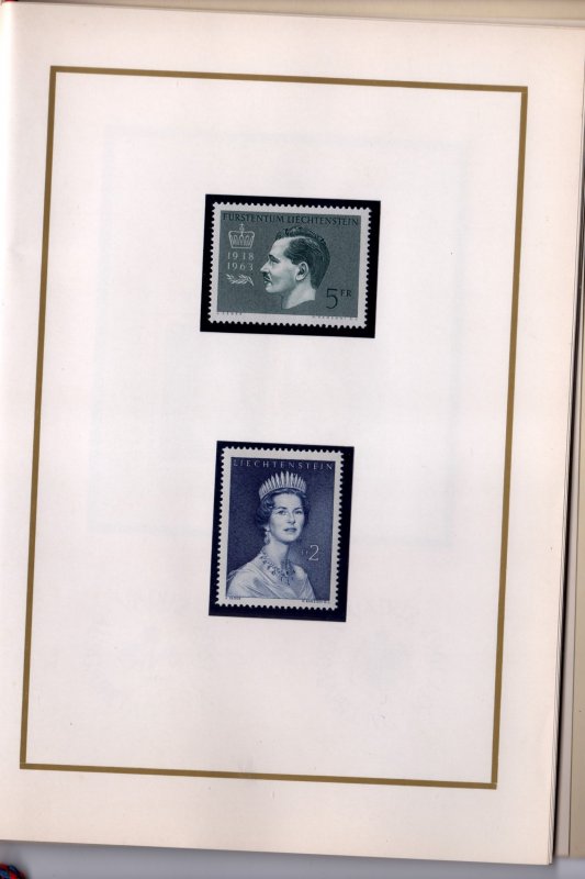 Liechtenstein mint stamps of 1960s in special book. $25 catalog value of stamps