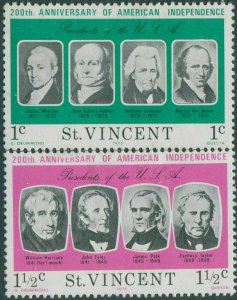 St Vincent 1975 SG457-458 American Revolution MH