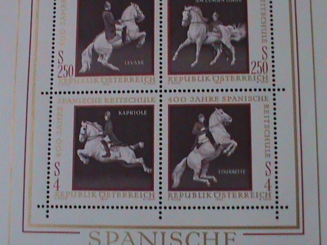 AUSTRIA-1972-SC#929 400TH ANNIV: SPANISH RIDING SCHOOL-VIENNA-MNH SHEET-VF