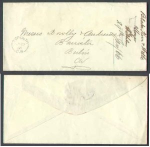 Canada-covers #6163 - Stampless to Berlin - York Cty-Toronto,CW-Ja 29 1866,singl