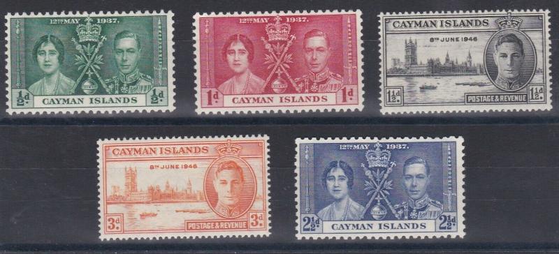 CAYMAN ISLAND   1937 - 46  CORONATION  VICTORY SETS  M H 