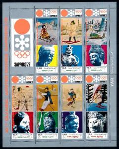 [77949] Yemen YAR 1971 Olympic Games Sapporo Sculptures Full Sheet MNH