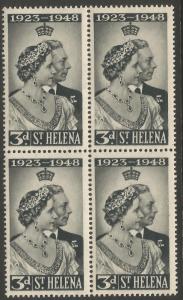 St Helena 1948 Royal Silver Wedding Block Of 4 Unmounted Mint