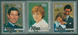 Niue 1981 SG444-446 Royal Wedding surcharges set MNH