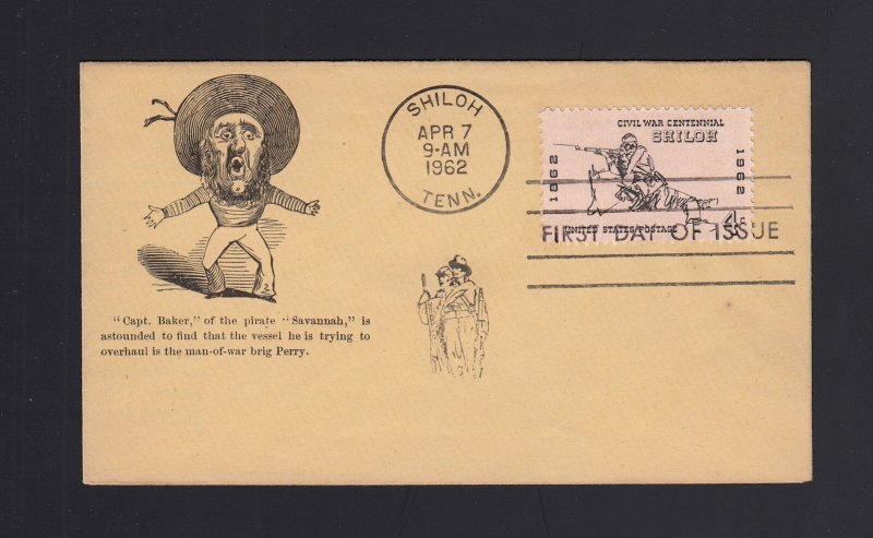 FDC: #1179 1962 4c Shiloh- Original Civil War PATRIOTIC #2