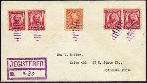 US Ohio, Plain City 641, 690 Fancy Cancel Cover,  Lined Oval Cancel