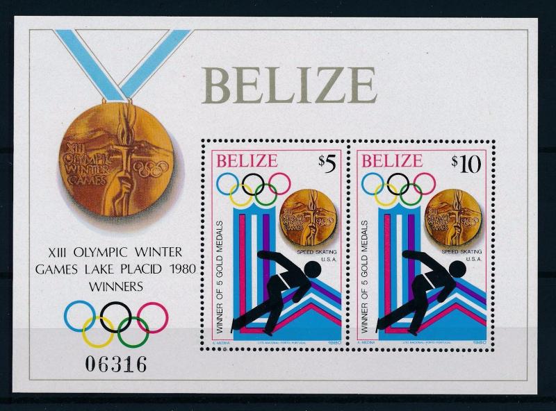 [60950] Belize 1980 Olympic games Moscow Skating MNH Sheet