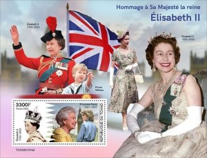 Chad - 2022 Queen Elizabeth II Tribute - Stamp Souvenir Sheet - TCH220131b2