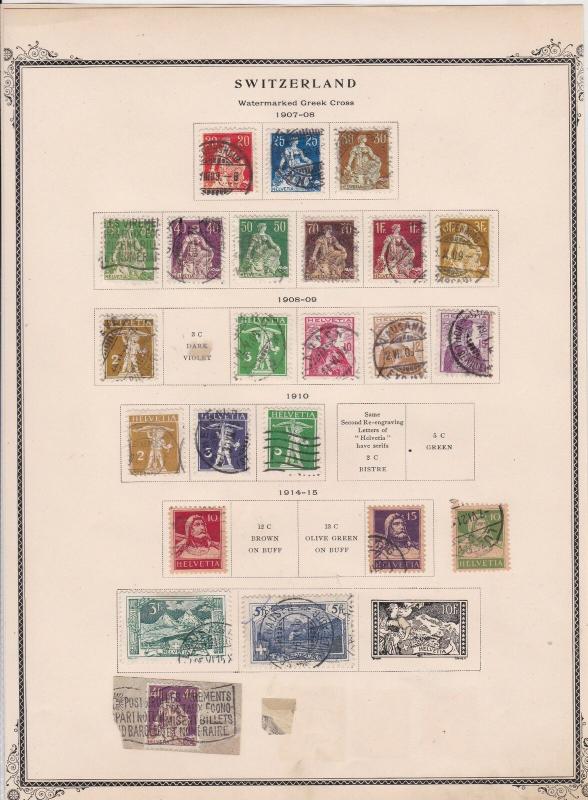 switzerland early stamps  on album page ref r11450