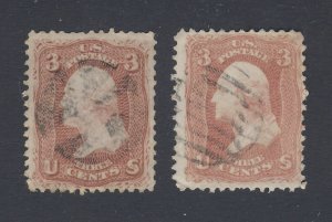 2x United States 3c Stamps Both #A25 Used