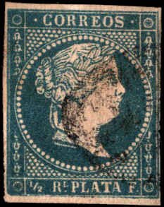 Cuba #1, Incomplete Set, 1855, Used