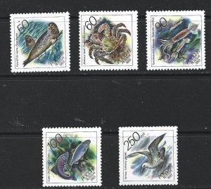 RUSSIA -  1993 SEA LIFE - SCOTT 6158 TO 6162 - MNH