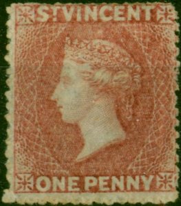 St Vincent 1861 1d Rose-Red SG1 Fine & Fresh Unused